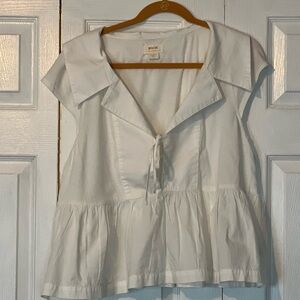 Maeve for Anthropology tie front top in white. Size XL